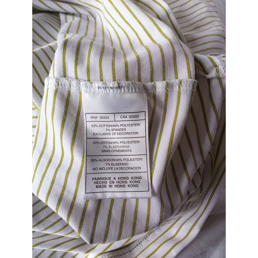 Nike Golf L White with Green Striped V-neck Polo Short Sleeve - Picture 5 of 5